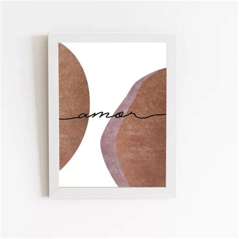 Amor Abstrato Minimalista Quadro Moldura Branca X Cm Mercadolivre