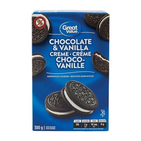 Great Value Chocolate And Vanilla Creme Sandwich Cookies Walmartca