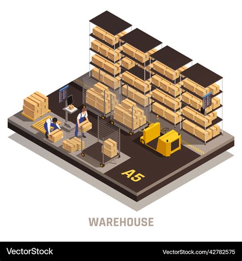 Warehouse Isometric Composition Royalty Free Vector Image