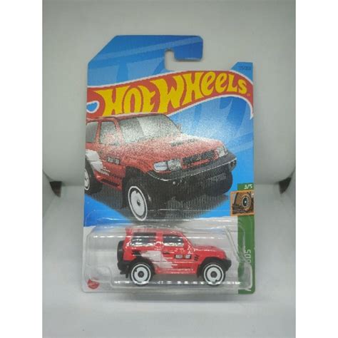 Jual Hot Wheels Mitsubishi Pajero Evolution Merah Mud Studs Ralli Art