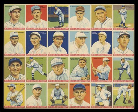 1933 R319 Goudey Uncut Sheet With Five Hall Of Famers Including 181