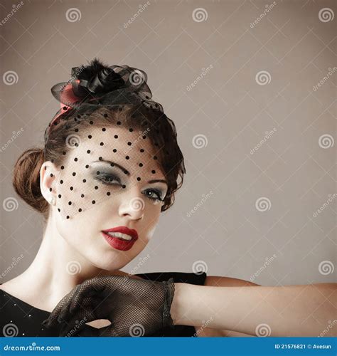 Retro Style Woman Portrait Stock Image Image Of Elegance 21576821