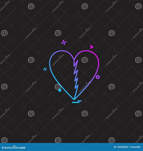 Heart Brocken Icon Vector Design Stock Vector Illustration Of