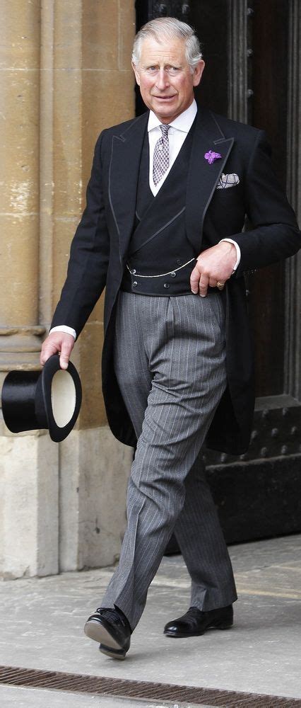 Prince Charles In Morning Coat And Vest With Silk Piping Ribbon Edging