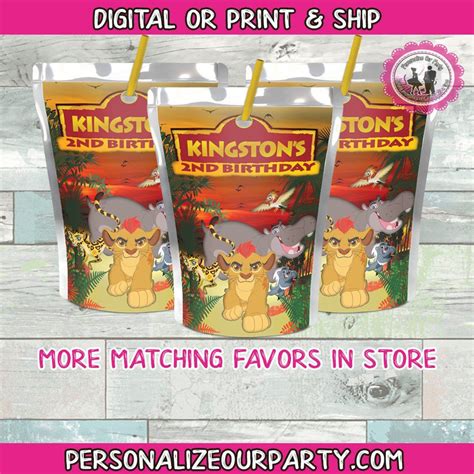 Lion Guard Capri Sun Juice Label Lion Guard Party Favors Lion Etsy