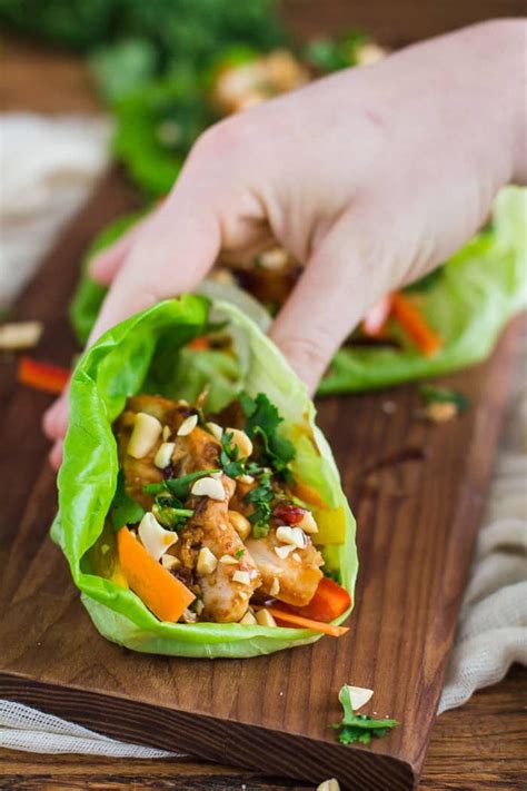 Healthy Thai Chicken Lettuce Wraps These Are Easy To Put Together And Make For A Perfectly