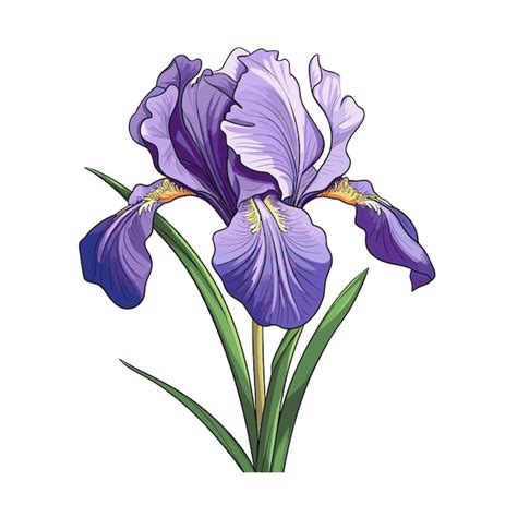 Premium Vector Hand Drawn Flat Color Iris Flower Illustration