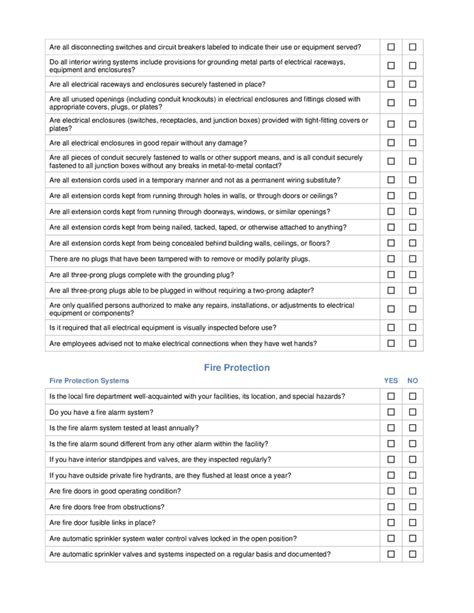 Comprehensive Safety Health Inspection Checklist In Word And Pdf