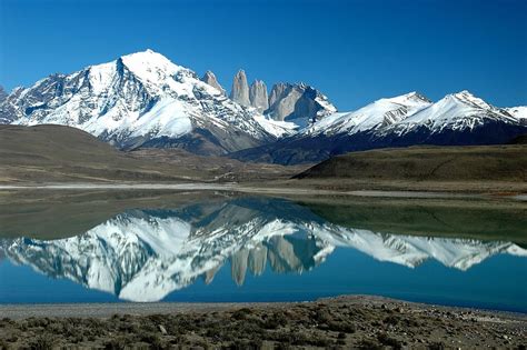 Andes Mountains Landscape Andes Mountains Lake Reflection