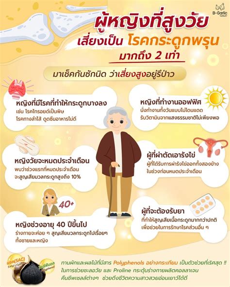 [B-Garlic กระเทียมดำ เพื่อสุขภาพ] หญิงสูงวัย เสี่ยงเป็นโรคกระดูกพรุน ...