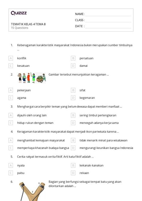 Lkpd Kelas Tema Subtema Pembelajaran Interactive Worksheet 47 OFF