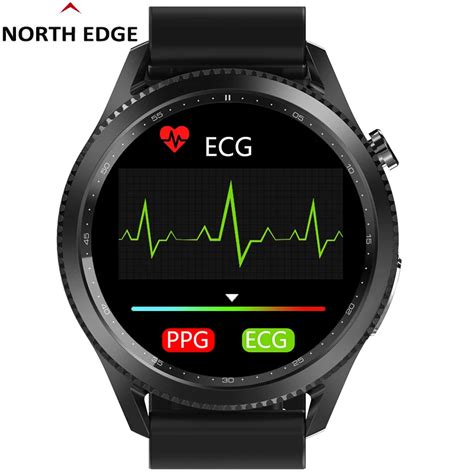 North Edge Ecg Smart Watch Men Ip68 Tempearture Blood Oxygen Pressure