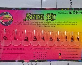 Nail Sizing Kit For Press On Nails Made To Order Nails Glue On Nails