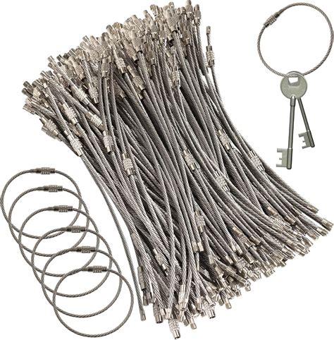 Ira Pollitt 100 Pieces 6 Inch Wire Keychain Cable 2mm Twist