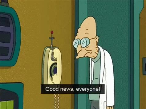 Good News GIF - Good News Futurama Professor - Discover & Share GIFs