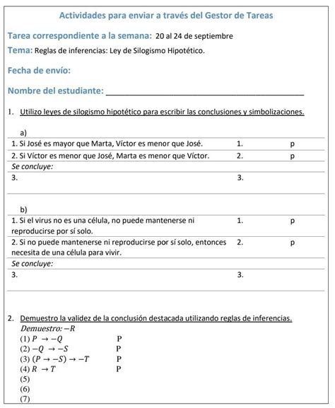 Utilizo Leyes De Silogismo Hipot Tico Para Escribir Las Conclusiones