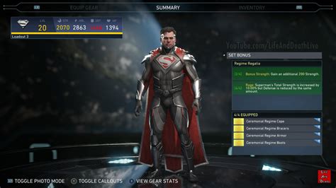 Supermans Ceremonial Regime Regalia Epic Gear Set Injustice 2