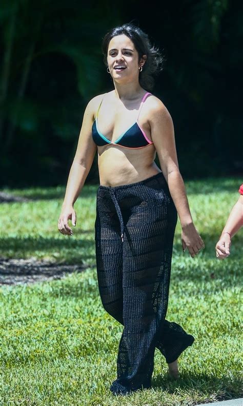 CAMILA CABELLO In Sheer Pants Over Bikini Out In Coral Gables 09 01