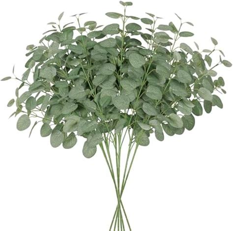 Beferr Bunches Artificial Eucalyptus Stems Leaves Faux Silk