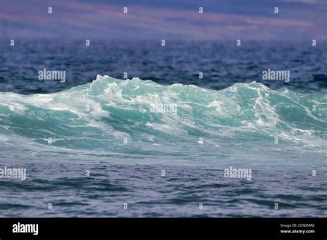 Beautiful Aquamarine Wave Breaking On Maui Stock Photo Alamy