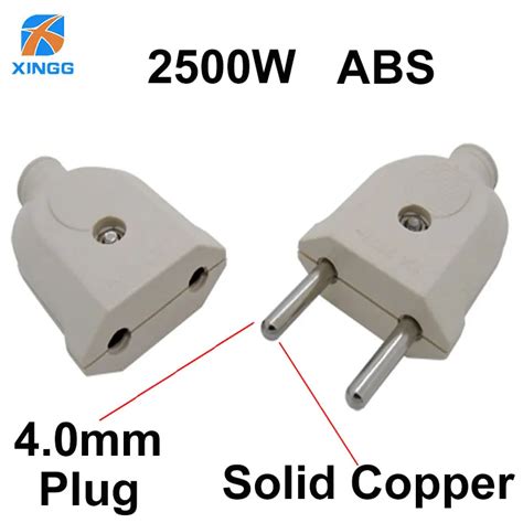 Eu European 2 Pin Ac Electrical Power Male Plug Female Socket Outlet Adaptor Adapter W Wire