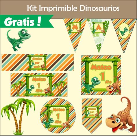 Kit Imprimible Gratis De Dinosaurios