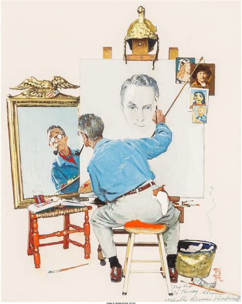 Triple Self Portrait (1960) Norman Rockwell : r/ArtHistory