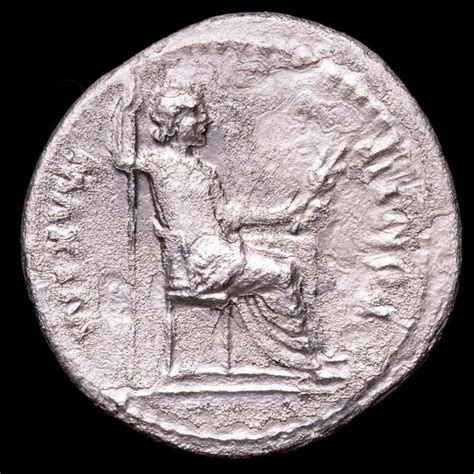 Roman Empire Tiberius Ad Denarius From Lugdunum Mint