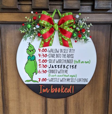 Welcome Door Hanger Christmas Door Hanger Grinch Door Hanger