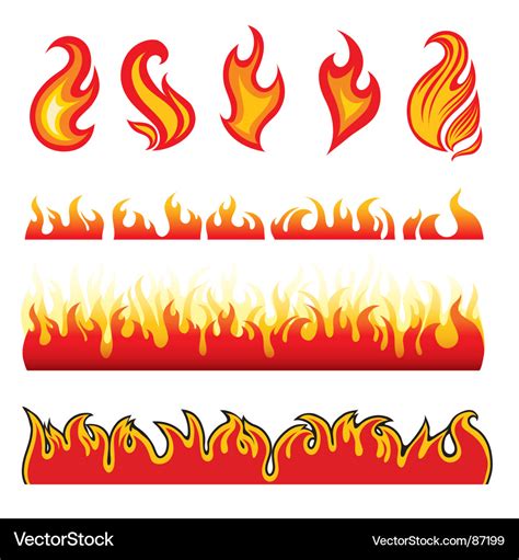 Fire design elements Royalty Free Vector Image