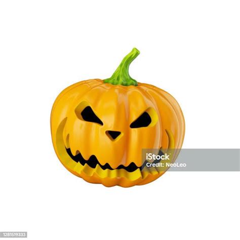 3d Render Pumpkin With Scary Face Jack Olantern Character Halloween