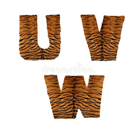 Letras Del Alfabeto De Piel De Tigre Uw Stock De Ilustraci N