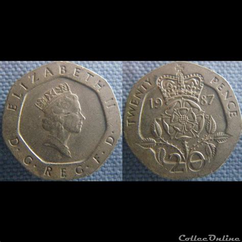 20 Pence 1987 Moedas Mundo Reino Unido Metal Copper Nickel