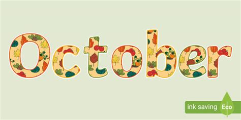 October Display Lettering Teacher Made Twinkl