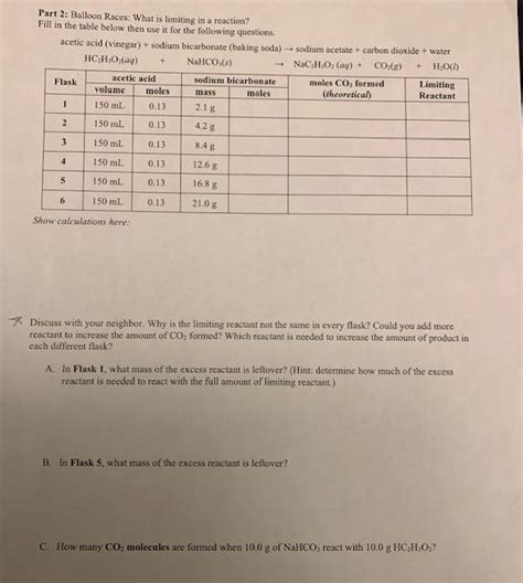 Solved Part 2 Balloon Races What Is Limiting In A