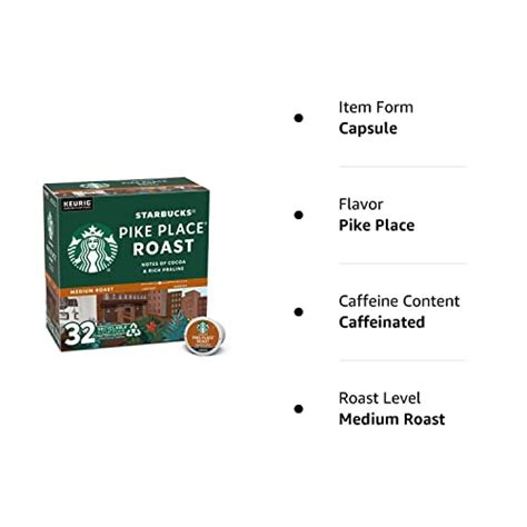 Starbucks Medium Roast K Cup Coffee Pods Pike Place For Keurig