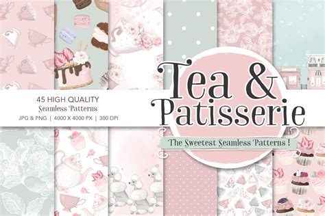 Tea & Patisserie Seamless Patterns - Pretty Little Lines