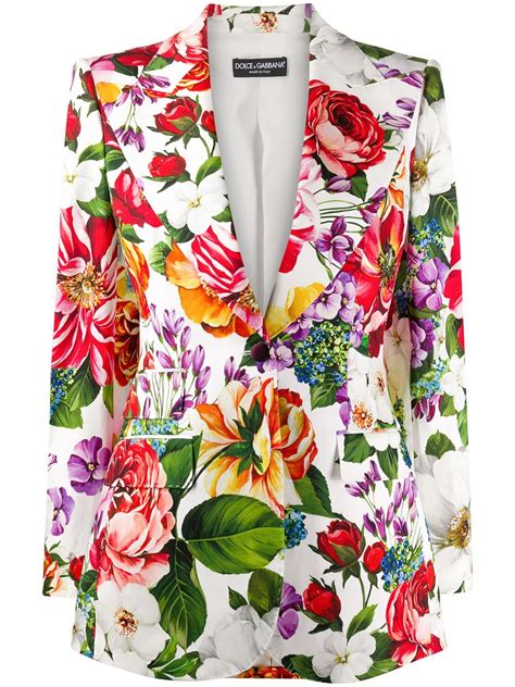 Dolce And Gabbana Floral Print Blazer White Floral Print Blazer Womens Fashion Blazer Blazer