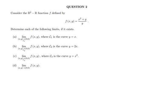 Solved Consider The R2−r Function F Defined By F X Y Yx2 Y