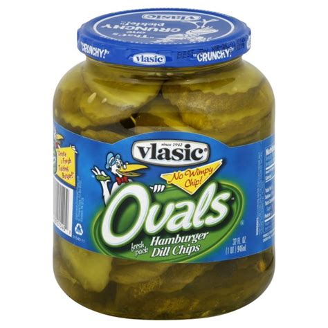 Vlasic Ovals Hamburger Pickles Dill Chips