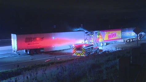 Driver Killed In Collision Between 2 Tractor Trailers On Hwy 401 In