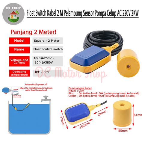 Jual Float Switch Kabel Meter Pelampung Sensor Pompa Celup Ac V