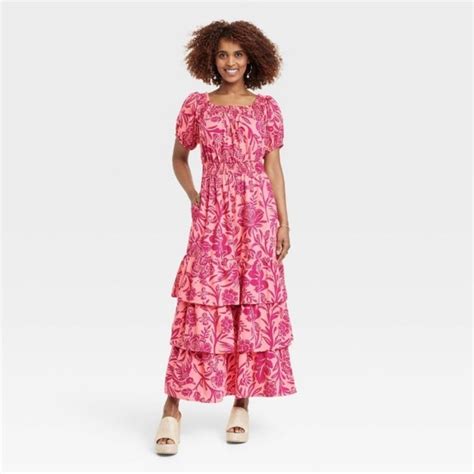 Knox Rose Dresses Womens Short Sleeve Aline Maxi Dress Knox Rose