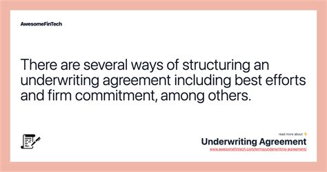 Underwriting Agreement AwesomeFinTech Blog