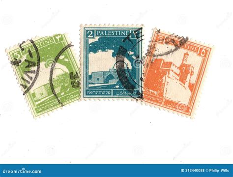 Vintage Postage Stamps from Palestine. Editorial Stock Photo - Image of ...