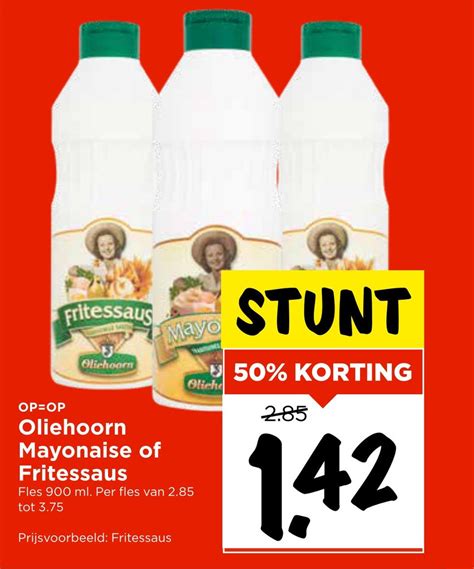 Oliehoorn Mayonaise Of Fritessaus Aanbieding Bij Vomar Voordeelmarkt