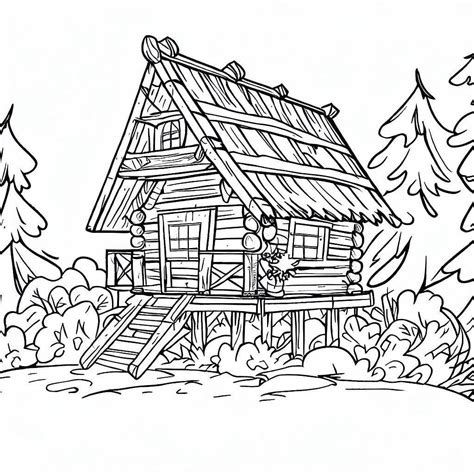 Coloriage Cabane Gratuite télécharger et imprimer gratuit sur