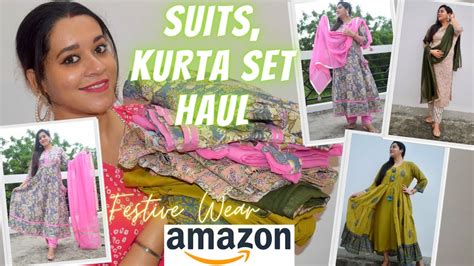 Try On Amazon Kurta Set Haul Festive Wear Suits Haul Anarkali Kurta