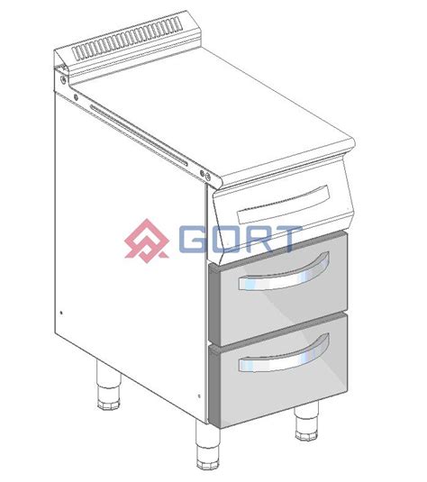 Two Drawers Section For Mm Open Bases L Gort Foodservice