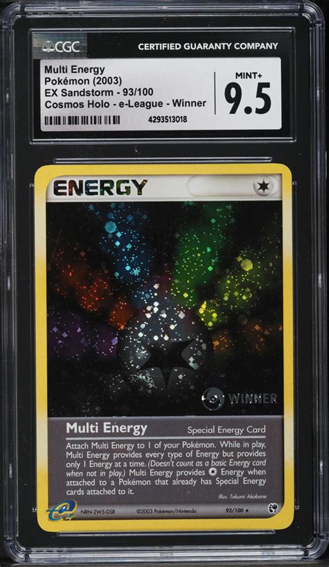 Pokemon Ex Sandstorm E League Cosmos Holo Multi Energy Cgc